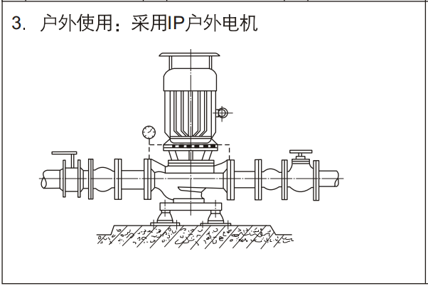 消防泵安裝示意圖-戶外使用，采用IP戶外電機(jī)
